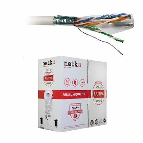 Кабель витая пара F/UTP4 cat.5e 24AWG Сu с экраном ПВХ серый Netko
