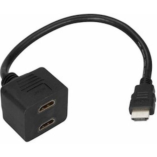Переходник штекер HDMI - 2 гнезда HDMI с проводом
