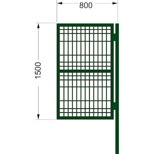 Калитка со сварной сеткой h1,5м l0,8м ППК RAL6005 зеленая