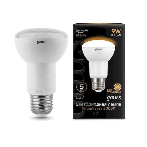 Лампа светодиодная Е27 R63 9Вт 2700К Gauss