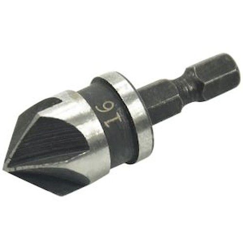 Зенкер конусный 16мм по дереву и металлу 1/4"HEX FIT