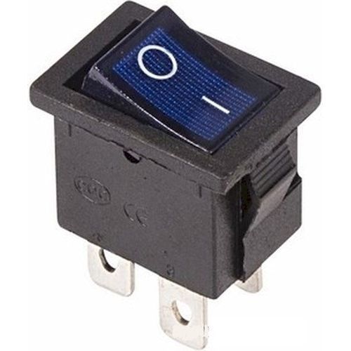 Переключатель  6А 250В ON-OFF, 1 клавиша, с подсветкой Mini синий Rexant RWB-207