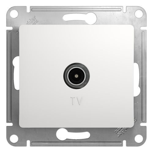 Розетка (механизм) СУ 1-мес., TV, проходная, 4dB белый SE Glossa