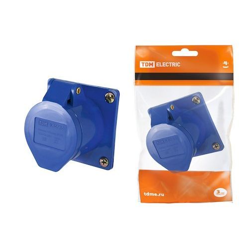 Розетка 413 скрытая 2Р+РЕ 16А 220В IP44 пластик TDM