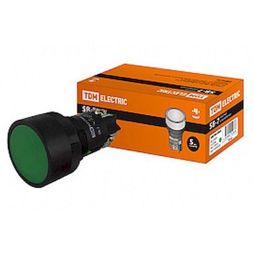 Кнопка Пуск 1з 230В 22мм зеленая TDM SB-7