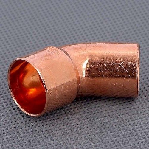 Уголок однораструбный под пайку медный 22мм 45°