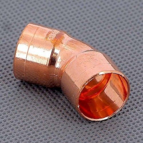 Уголок двухраструбный под пайку медный 18мм 45°