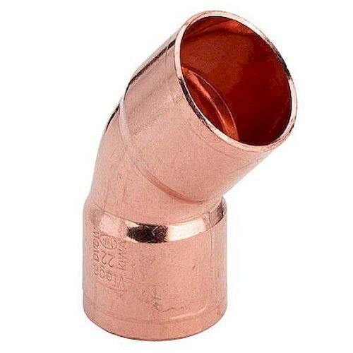 Уголок двухраструбный под пайку медный 15мм 45°