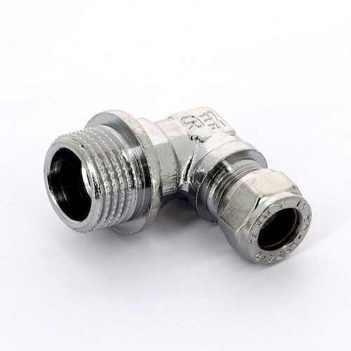 Уголок обжим лат. хром. 10х1/2" НР