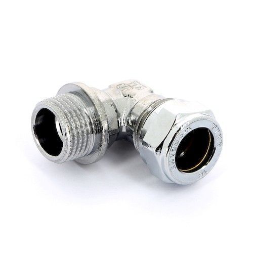 Уголок обжим лат. хром. 15х1/2" НР