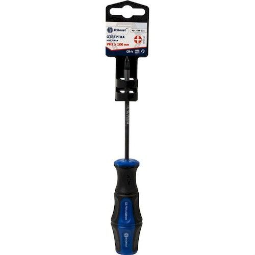 Отвертка PH1х100мм 2К-рукоятка PRO Cr-V КОБАЛЬТ Ultra Grip