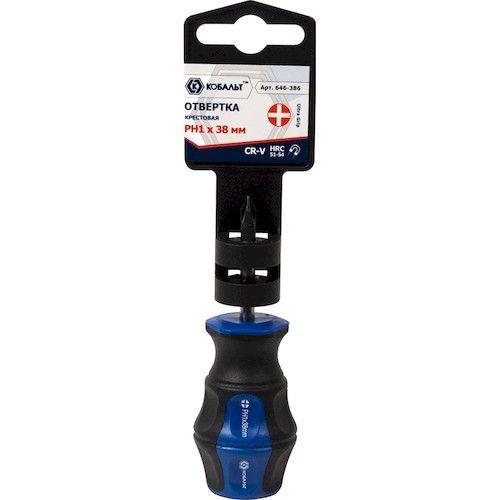 Отвертка PH1х 38мм 2К-рукоятка PRO Cr-V КОБАЛЬТ Ultra Grip