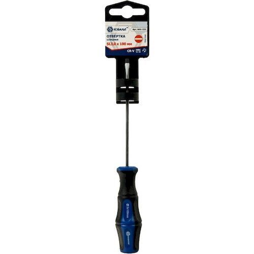 Отвертка SL3,0х100мм 2К-рукоятка PRO Cr-V КОБАЛЬТ Ultra Grip