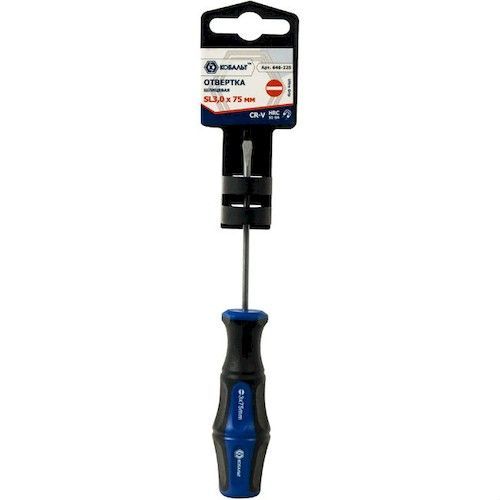 Отвертка SL3,0х 75мм 2К-рукоятка PRO Cr-V КОБАЛЬТ Ultra Grip