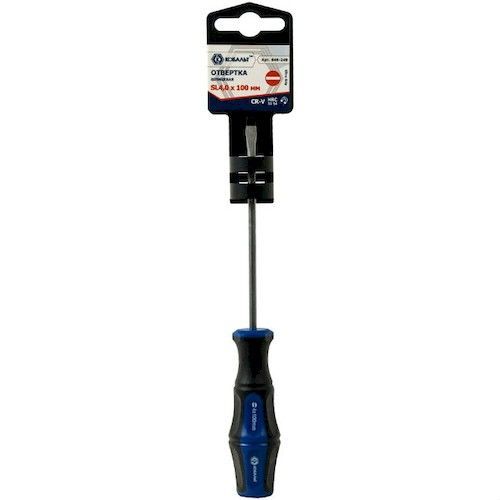 Отвертка SL4,0х100мм 2К-рукоятка PRO Cr-V КОБАЛЬТ Ultra Grip