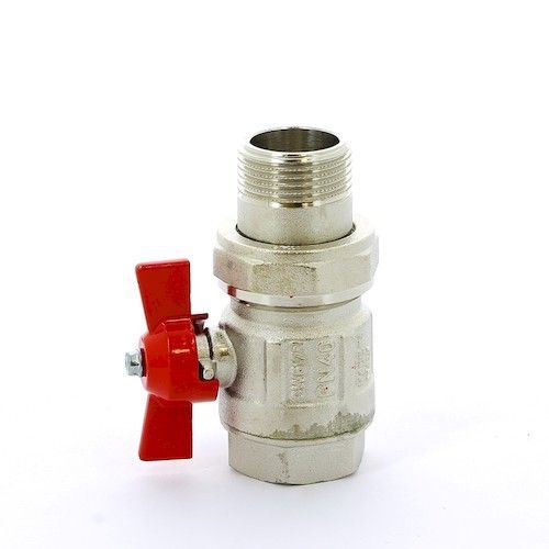 Кран шаровый со сгоном 1" В-Н бабочка Ideal