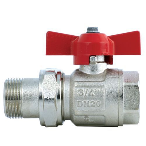 Кран шаровый со сгоном 1 1/4" В-Н бабочка Ideal