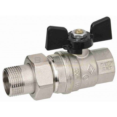 Кран шаровый со сгоном 1 1/4" В-Н бабочка Bugatti