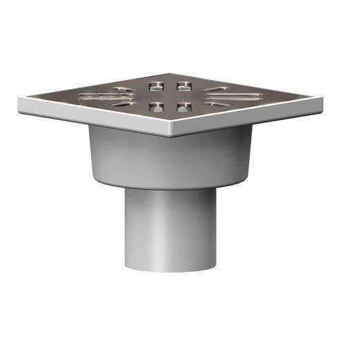 Трап вертикальный с решеткой 150х150мм нерж.сталь, макс. нагрузка до 300кг d110мм