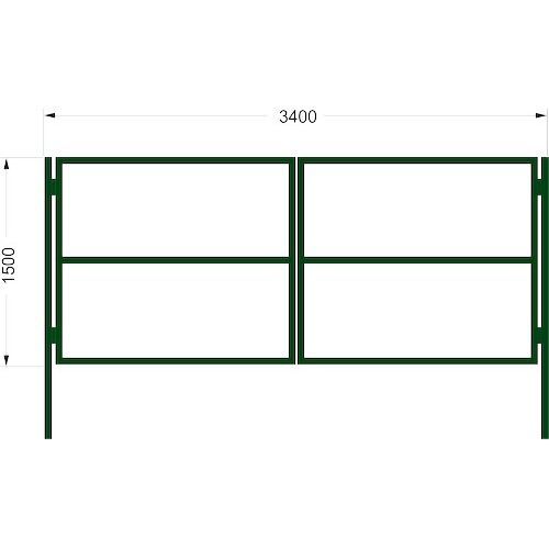 Ворота каркас h1,5м l3м ПК RAL6005 зеленые