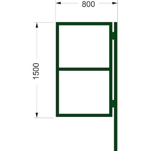 Калитка каркас h1,5м l0,8м ППК RAL6005 зеленая
