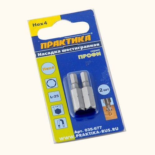 Бита TORX Tamper 10х25мм 1/4" S2 (2шт) Практика Профи