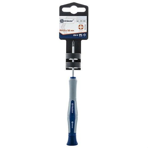 Отвертка для точных работ Ultra Grip PH0х50мм Cr-V 2К-рукоятка КОБАЛЬТ