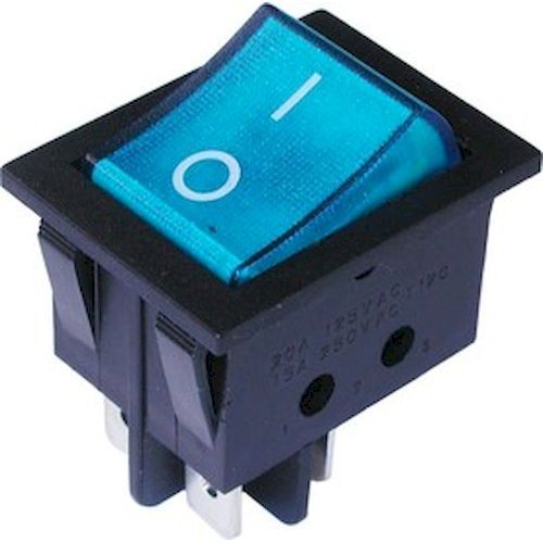 Переключатель 15А 250В ON-OFF, 2 клавиши, с подсветкой синий Rexant RWB-511