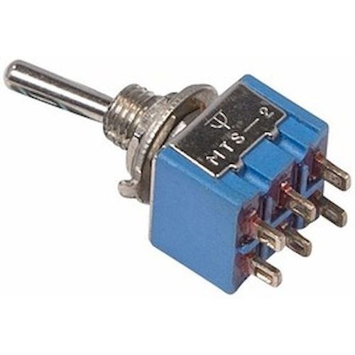 Тумблер  3А 250В ON-OFF-ON, двухполюсной,  Micro Rexant MTS-203
