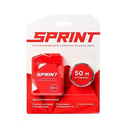 Нить для гермитизации резьбы 50м бокс+50м катушка SPRINT