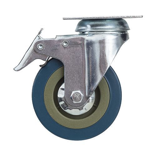Колесо апп. поворот, под болт, с тормозом  D50 (до 25кг)