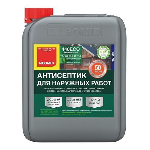 Антисептик 440 Eco для наружных работ концентрат 1:9 5л NEOMID