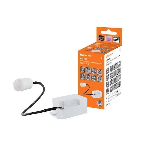 Датчик движения  800W/120гр. сбоку/360гр. сверху 6м регулир.IP20/IP44 ДДСк-01