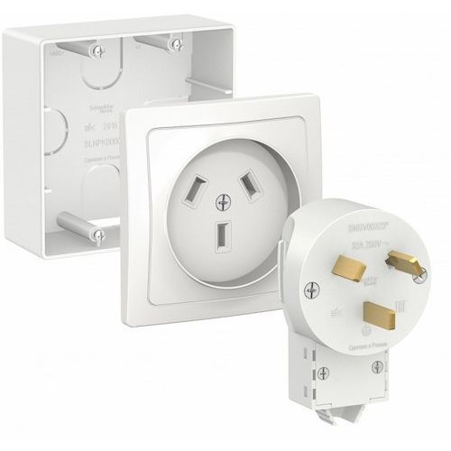 Комплект силовой 32А, 250В (вилка, розетка, коробка) Blanca