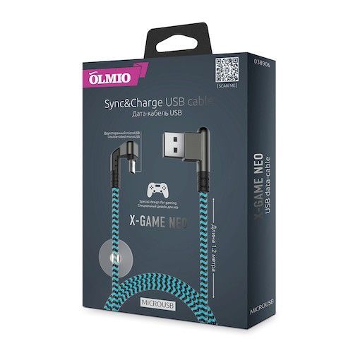 Кабель X-Game Neo USB 2.0 - microUSB, 1,2м, игровой OLMIO