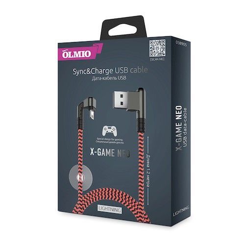 Кабель X-Game Neo USB 2.0 - Lightning, 1,2м, игровой, OLMIO