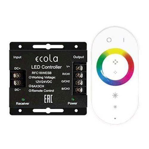 Контроллер для RGB лент Led с кольцевым сенсорным белым радиопультом 12В 216Вт 18A