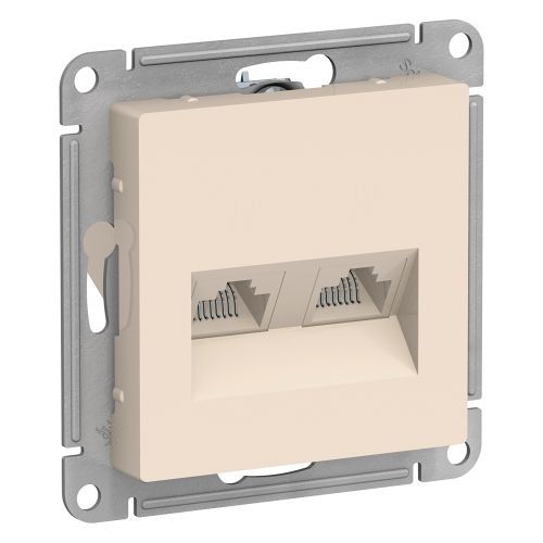 Розетка СУ 2-мес., компьютерная RJ45+RJ45, категория 5е бежевый SE AtlasDesign