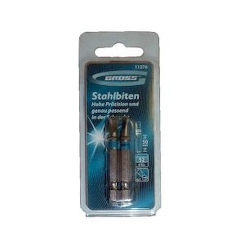 Бита шлицевая SL 5х50мм 1/4" S2 58-62 HRC усиленная (2шт) GROSS