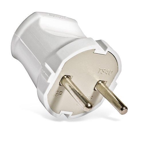 Вилка сетевая  6А 250В белая UNIVersal