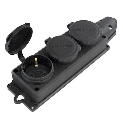 Колодка 3-я с заглушками IP44 КОМПАКТ каучук UNIVersal