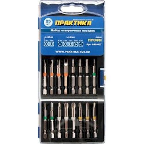 Набор бит 1/4"- 50мм TTR HTR TW TS SP (25шт) Практика Профи