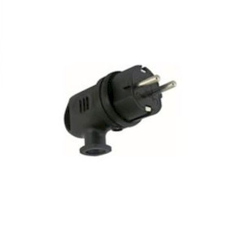 Вилка угловая с ушком 2Р+РЕ 16А 250В IP44 каучук TDM/Stekker