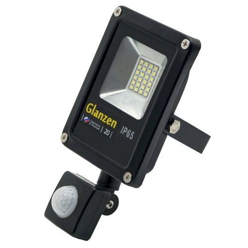 Прожектор LED c датчиком движения GLANZEN 20Вт 6000К SIP
