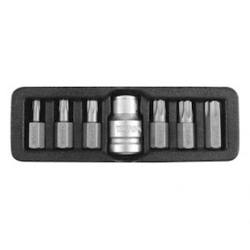 Набор бит 1/2"- 30мм TORX Т25-Т55+переходник 1/2" (7шт) TOPTUL