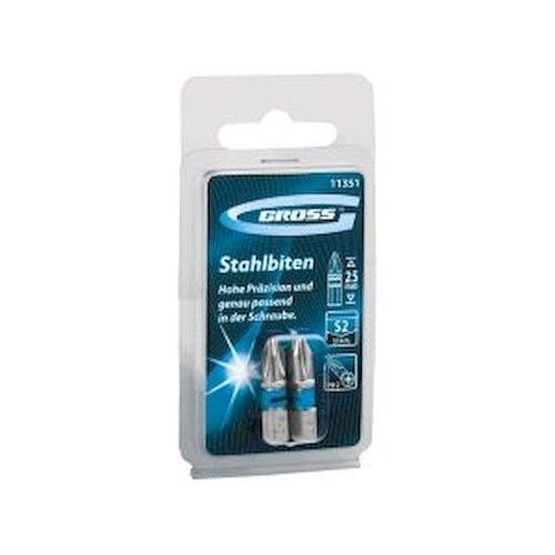 Бита PH2х 25мм 1/4" S2 усиленная (2шт) GROSS