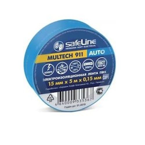 Изолента ПВХ 15мм х 5м синяя Safeline Auto