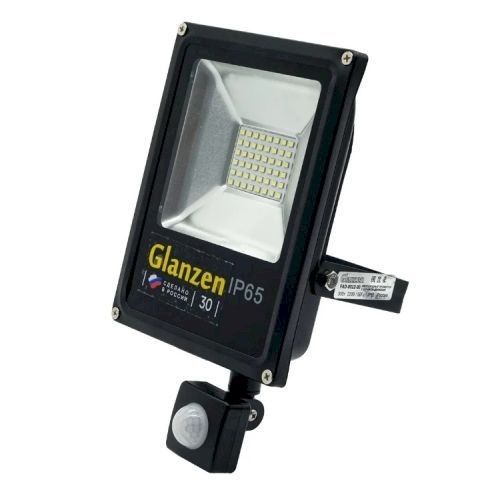 Прожектор LED c датчиком движения GLANZEN 30Вт 6000К SIP