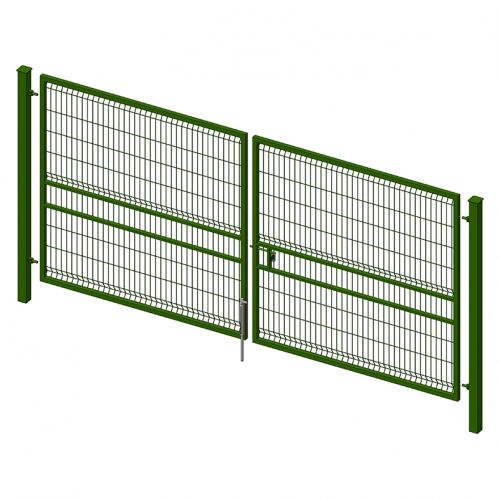 Ворота со сварной сеткой h1,96м l4,0м МЕДИУМ М16-20/90° ППК RAL6005 зеленые