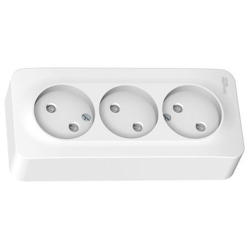 Розетка ОУ 3-мес., з/ш белый SE Blanca